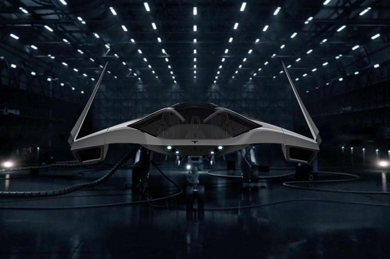 Tesla V2 (concept design) in hangar Tesla V2 (concept design) in hangar